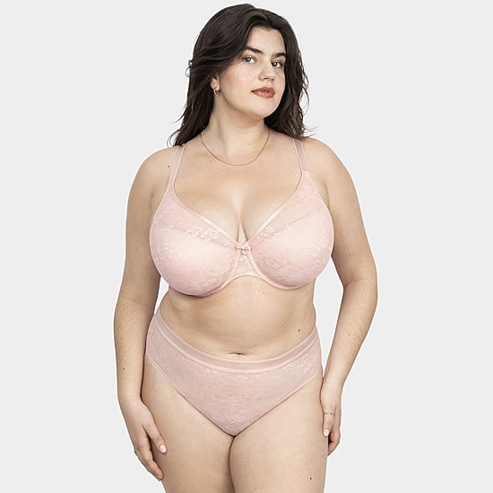 Curvy Couture No Show Lace T-shirt Plunge Bra- 1376