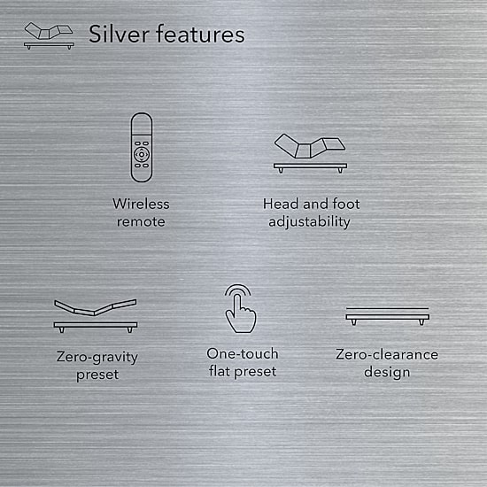 Baselogic Silver 14" Adjustable Bed Frame Base