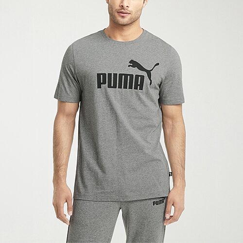PUMA Essentials Mens Crew Neck Short Sleeve Regular Fit Graphic T-Shirt, Small, Gray