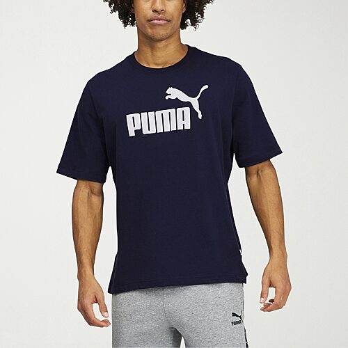 PUMA Essentials Mens Crew Neck Short Sleeve Regular Fit Graphic T-Shirt, Medium, Blue