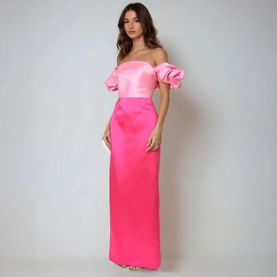 Rene by Rene Ruiz Collection Off The Shoulder Womens Short Sleeve Evening Gown