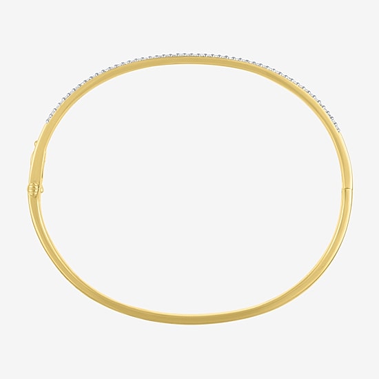 Diamond Addiction (G-H, Si2-I1) Womens 1/2 CT. T.W. White Diamond 14K Gold Over Silver Sterling Silver Bangle Bracelet
