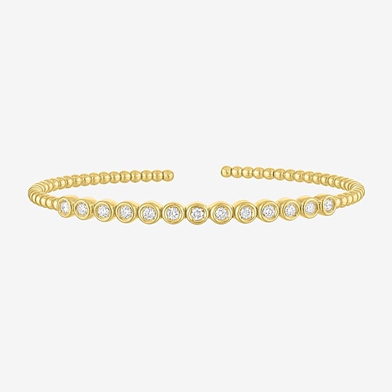 Diamond Addiction (G-H, Si2-I1) Womens 1/2 CT. T.W. White Diamond 14K Gold Over Silver Sterling Silver Cuff Bracelet