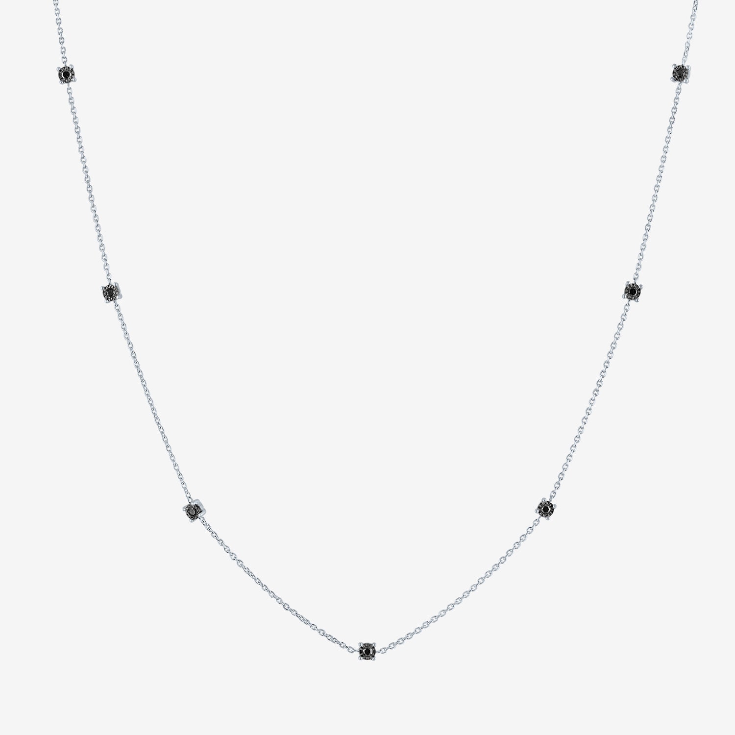 Diamond Addiction Womens 1/4 CT. T.W. Natural Black Diamond Sterling Silver 16 Inch Pendant Necklace