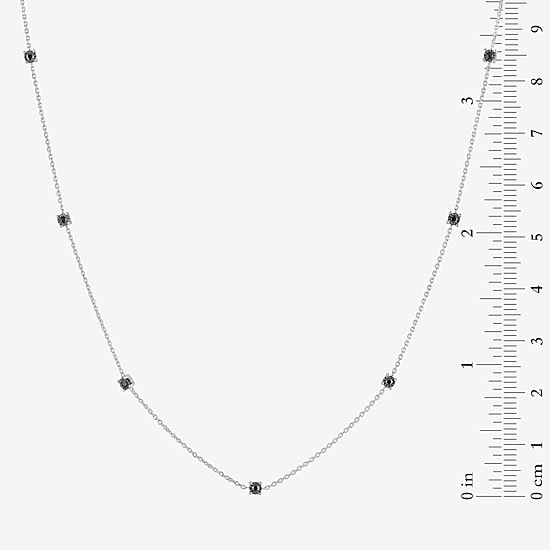 Diamond Addiction Womens 1/4 CT. T.W. Natural Black Diamond Sterling Silver 16 Inch Pendant Necklace