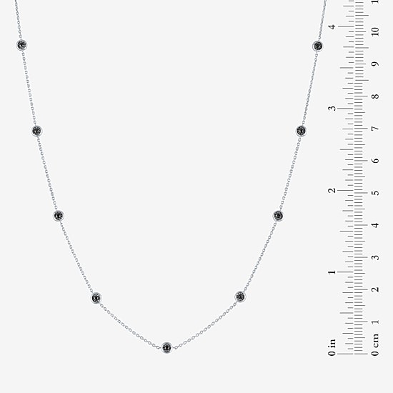 Diamond Addiction Womens 1/4 CT. T.W. Natural Black Diamond Sterling Silver 16 Inch Pendant Necklace