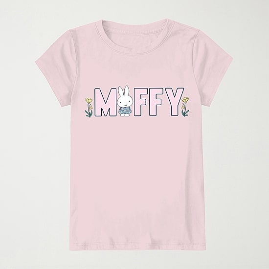 Miffy Little & Big Kid Girls Crew Neck Short Sleeve Regular Fit Graphic T-Shirt