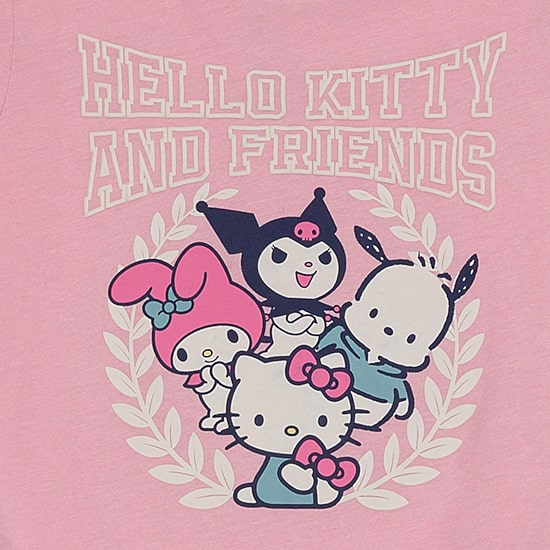 Little & Big Kid Girls Crew Neck Short Sleeve Regular Fit Hello Kitty Kuromi My Melody Graphic T-Shirt