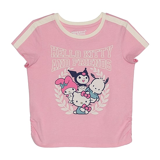 Little & Big Kid Girls Crew Neck Short Sleeve Regular Fit Hello Kitty Kuromi My Melody Graphic T-Shirt