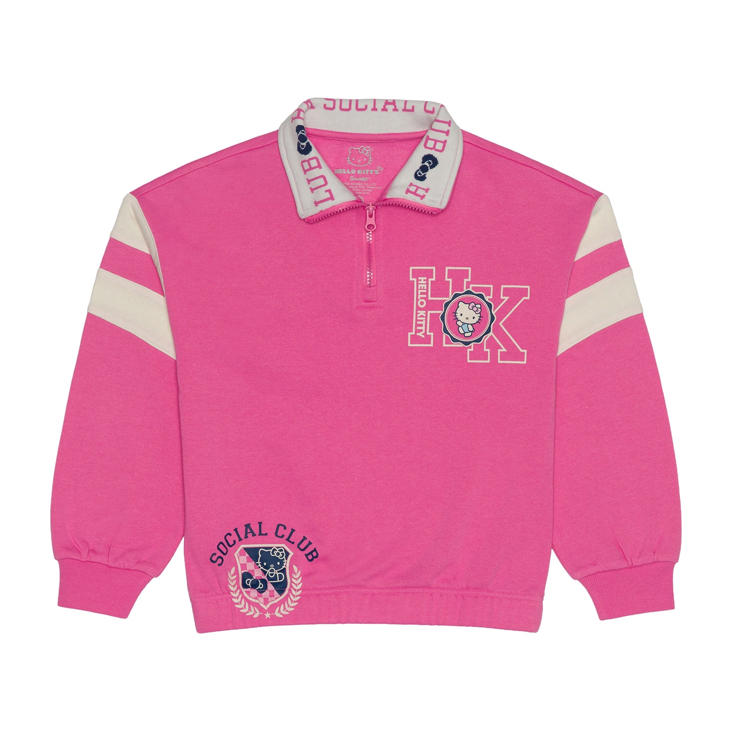 Little & Big Kid Girls Long Sleeve Hello Kitty Casual Quarter-Zip Pullover