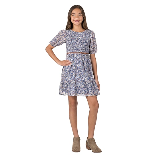 Speechless Big Kid Girls Elbow Sleeve Puffed A-Line Dress