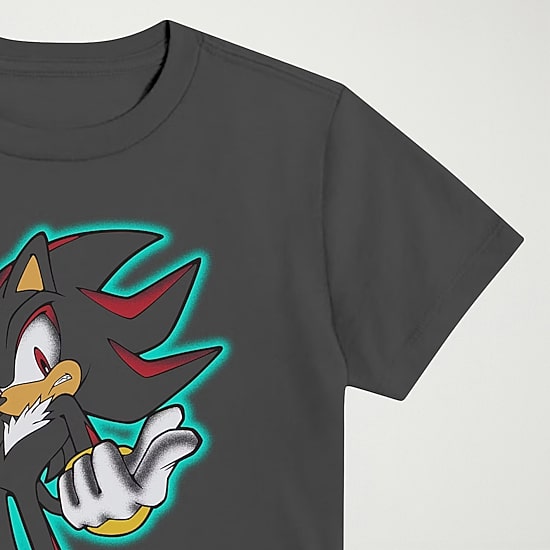 Shadow Little & Big Kid Boys Crew Neck Short Sleeve Regular Fit Sonic the Hedgehog Graphic T-Shirt