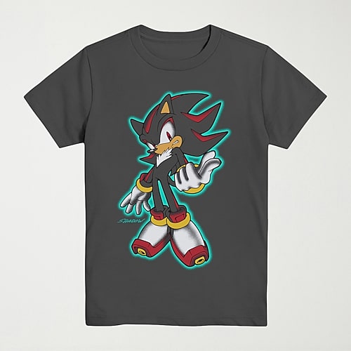 Mad Engine Shadow Little & Big Kid Boys Crew Neck Short Sleeve Regular Fit Sonic The Hedgehog Husky Graphic T-s In Gray