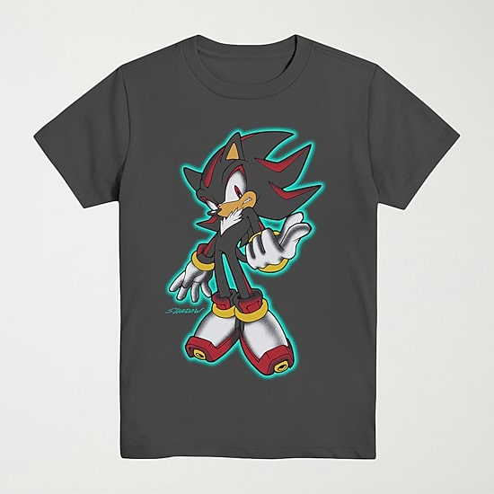 Shadow Little & Big Kid Boys Crew Neck Short Sleeve Regular Fit Sonic the Hedgehog Graphic T-Shirt
