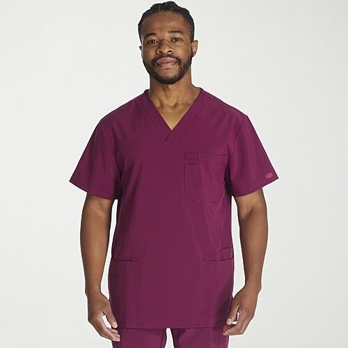 Dickies Dk Eds Essentials Mens V Neck Short Sleeve Scrub Top, X-small, Purple