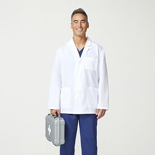 Dickies Dk Eds Prof Whites Mens Long Sleeve Lab Coat, X-large, White
