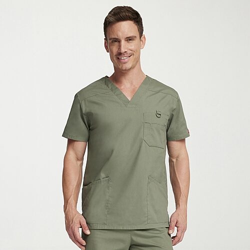 Dickies Dk Eds Signature Mens V Neck Short Sleeve Scrub Top, X-large, Yellow