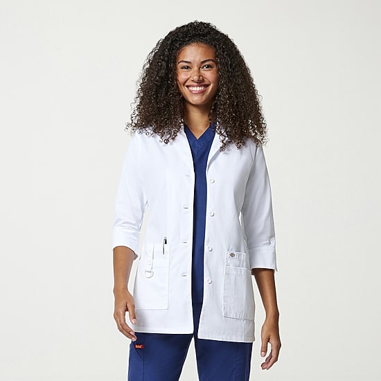 Dickies Dk Eds Prof Whites Womens Long Sleeve Lab Coat