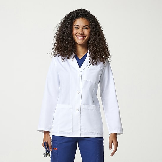 Dickies Dk Eds Prof Whites Womens Long Sleeve Lab Coat