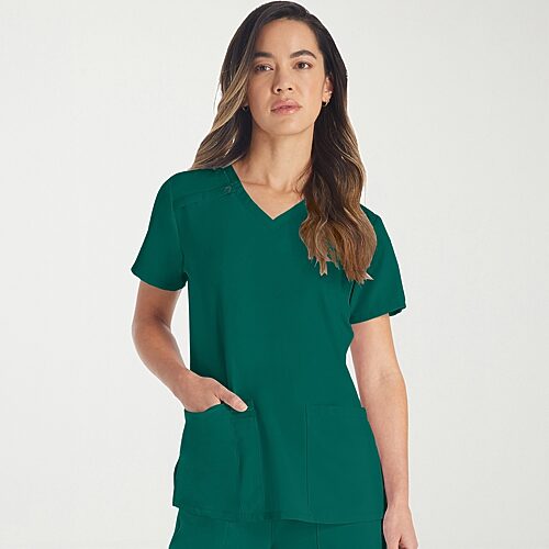 Dickies Dk Eds Essentials Womens V Neck Short Sleeve Scrub Top, Xx-small, Green