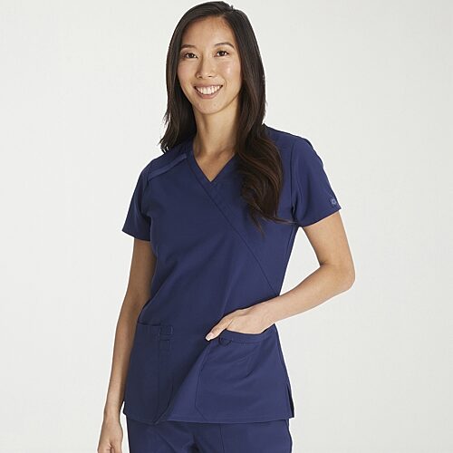 Dickies Dk Eds Essentials Womens V Neck Short Sleeve Scrub Top, Medium, Blue