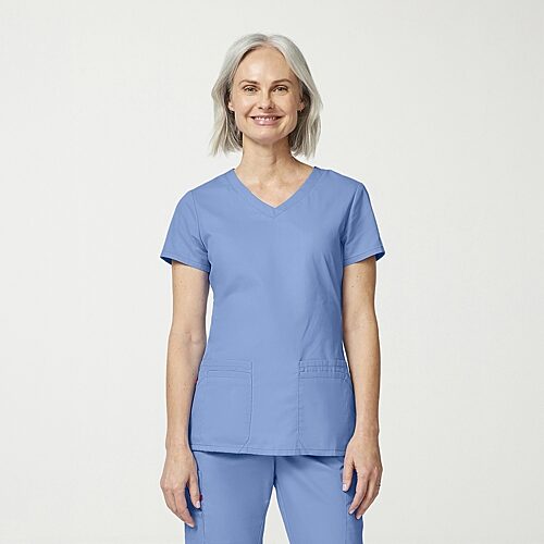 Dickies Dk Eds Signature Womens V Neck Short Sleeve Scrub Top, Xx-small, Blue