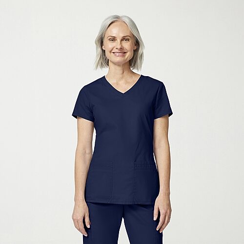 Dickies Dk Eds Signature Womens V Neck Short Sleeve Scrub Top, Large, Blue