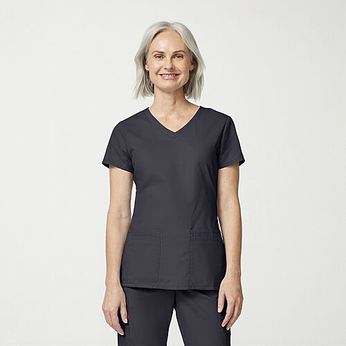Dickies Dk Eds Signature Womens V Neck Short Sleeve Scrub Top, Xx-small, Gray