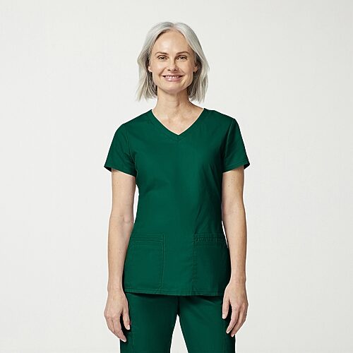 Dickies Dk Eds Signature Womens V Neck Short Sleeve Scrub Top, Xx-small, Green