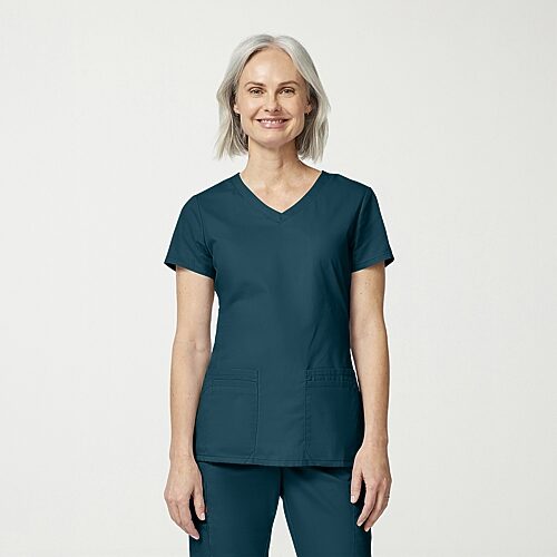 Dickies Dk Eds Signature Womens V Neck Short Sleeve Scrub Top, Xx-small, Blue
