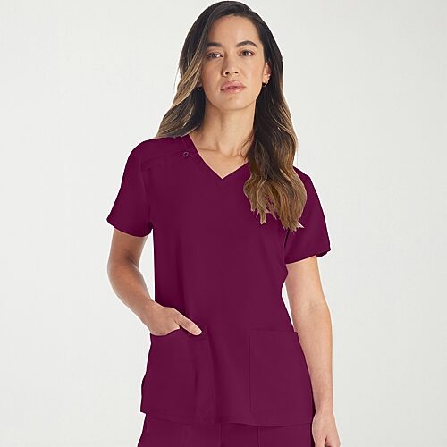 Dickies Dk Eds Essentials Womens V Neck Short Sleeve Scrub Top, 5x-large, Purple