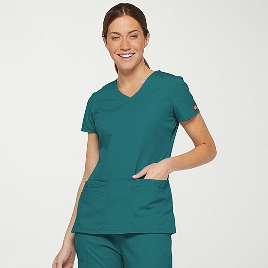 Dickies Dk Eds Signature Womens V Neck Short Sleeve Scrub Top