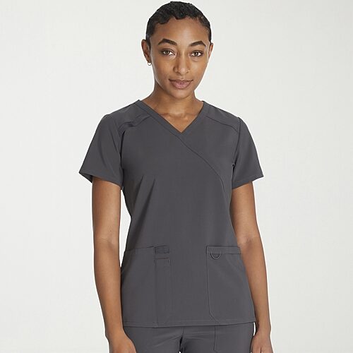 Dickies Dk Eds Essentials Womens V Neck Short Sleeve Scrub Top, X-large, Gray