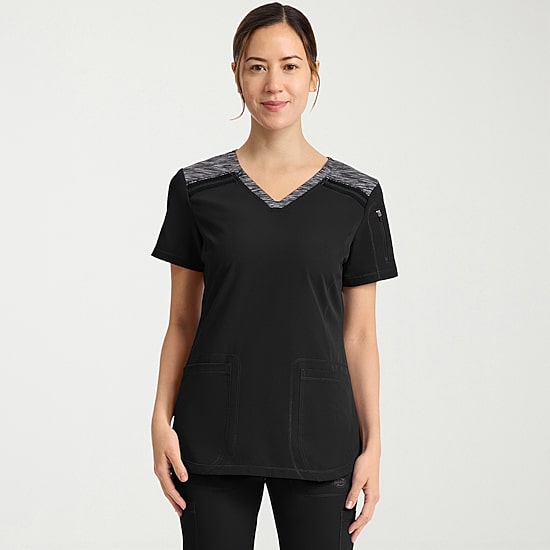 Dickies Dk Dynamix Womens V Neck Short Sleeve Scrub Top