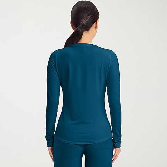 Cherokee Ck Basics Womens Scoop Neck Long Sleeve Scrub Top