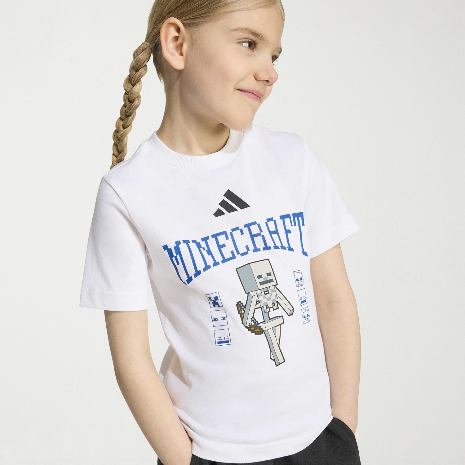 adidas Unisex Crew Neck Short Sleeve Regular Fit Minecraft Graphic T-Shirt