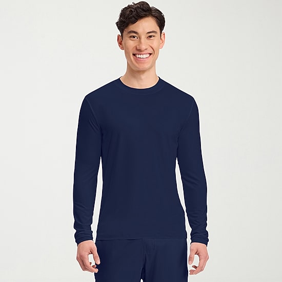 Cherokee Ck Basics Mens Big and Tall Round Neck Long Sleeve Scrub Top