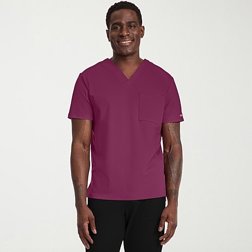 Cherokee Ck Achieve Mens Big and Tall V Neck Short Sleeve Scrub Top, 4x-large, Purple