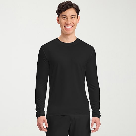 Cherokee Ck Basics Mens Round Neck Long Sleeve Scrub Top