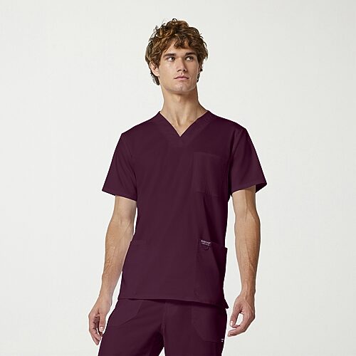 Cherokee Ck Ww Revolution Mens V Neck Short Sleeve Scrub Top, Large, Purple