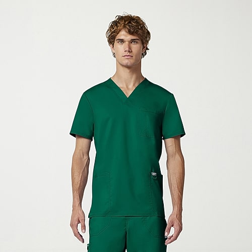 Cherokee Ck Ww Revolution Mens Big and Tall V Neck Short Sleeve Scrub Top, 3x-large, White