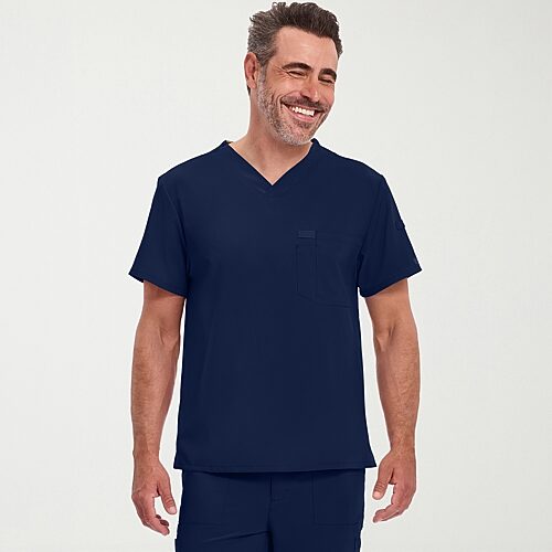 Dickies Dk Eds Essentials Mens V Neck Short Sleeve Scrub Top, Small, Blue