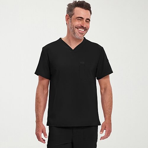 Dickies Dk Eds Essentials Mens V Neck Short Sleeve Scrub Top, X-small, Black