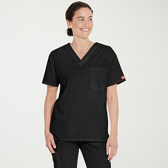 Dickies Dk Eds Signature Unisex Adult V Neck Short Sleeve Scrub Top