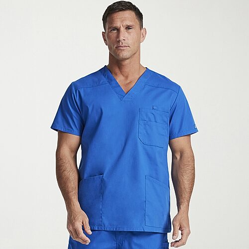 Dickies Dk Eds Signature Mens V Neck Short Sleeve Scrub Top, Large, Blue