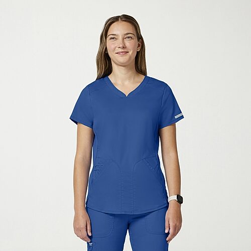 Cherokee Ck Ww Revolution Womens V Neck Short Sleeve Scrub Top In Purple
