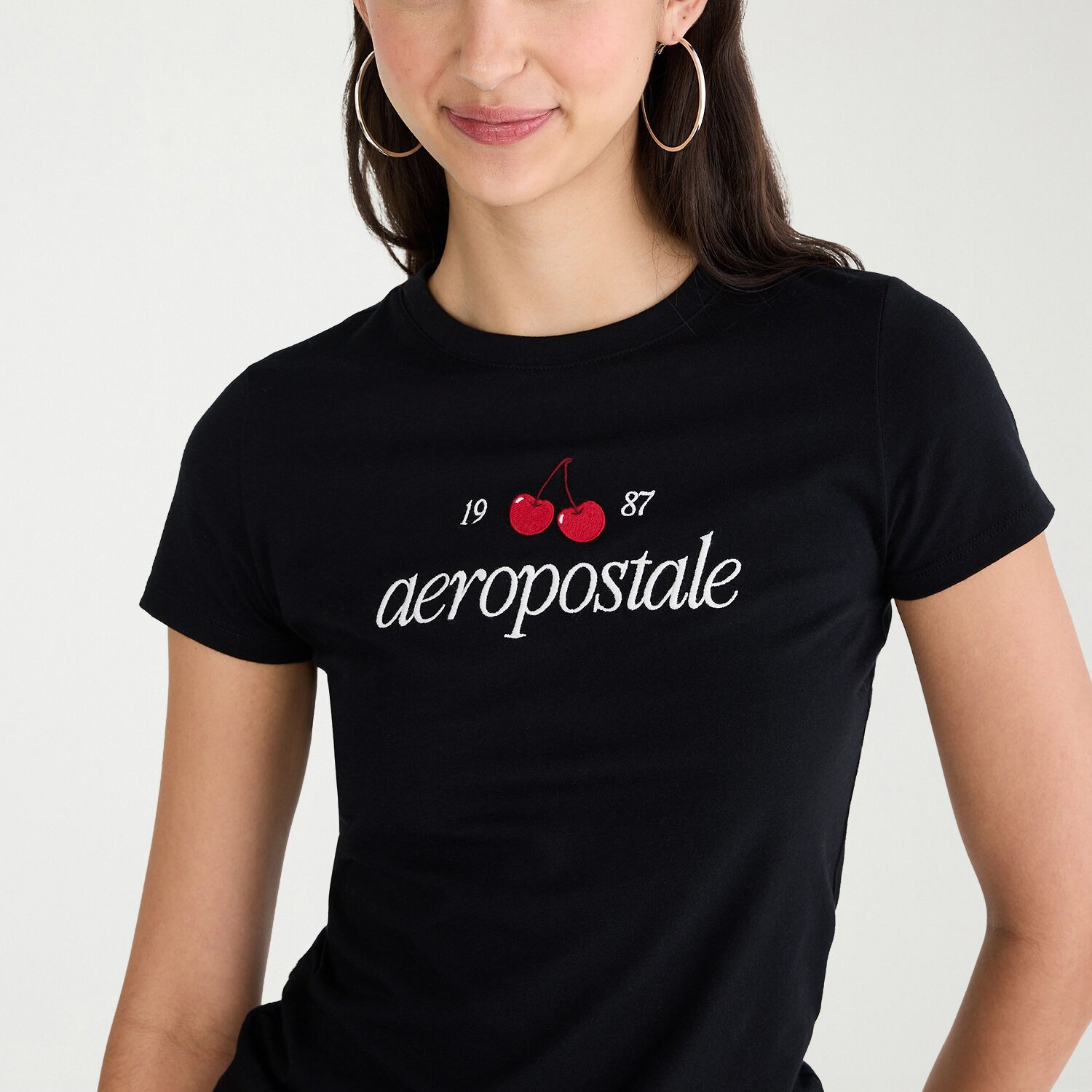AEROPOSTALE Womens Juniors Crew Neck Short Sleeve Regular Fit Graphic T-Shirt