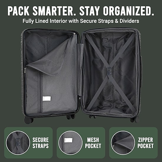 IZOD Romeo 20 Inch Hardside Lightweight Carry-On Spinner Luggage