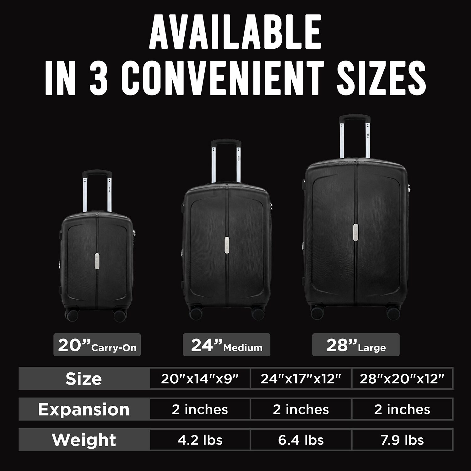 IZOD Mateo 3-pc. Hardside Expandable LIGHTWEIGHT Luggage Set
