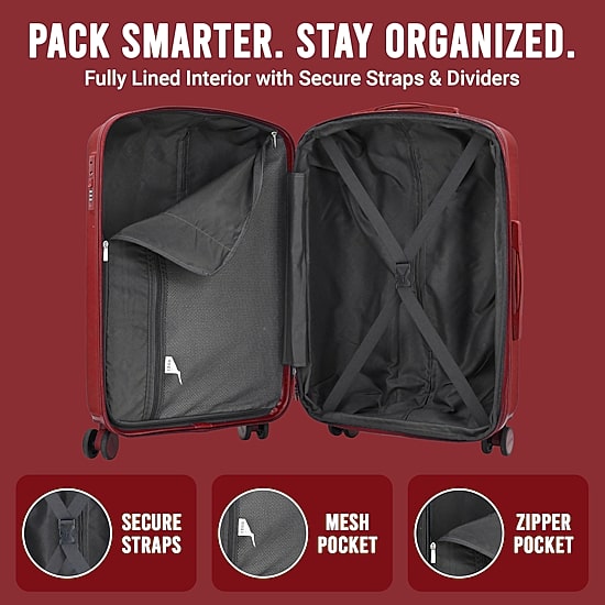 IZOD Mateo 3-pc. Hardside Expandable Lightweight Luggage Set